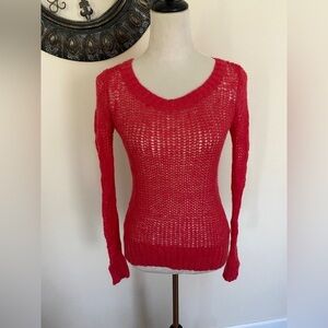 Hot pink fishnet punk/alt sweater